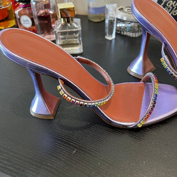 Amina Muaddi Gilda Crystal Sandal - Picture 3 of 4